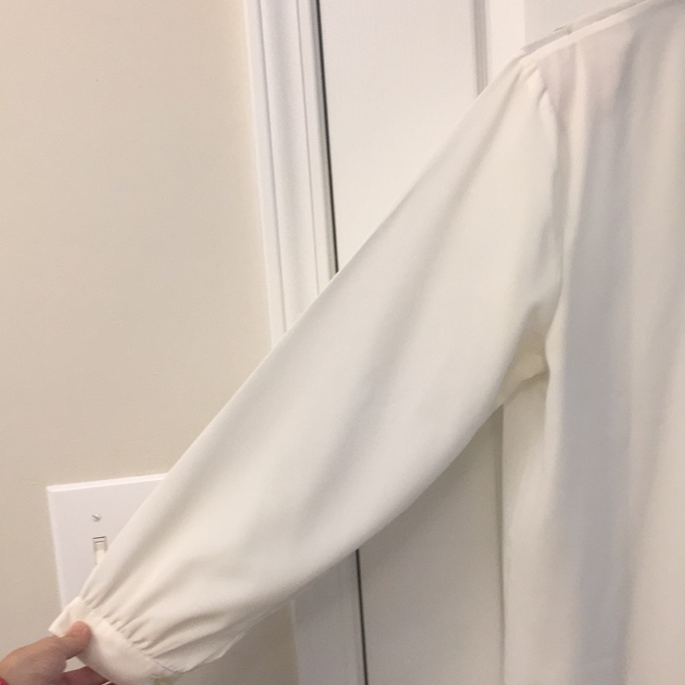 White Lace Button Down Top - Picture 9 of 11
